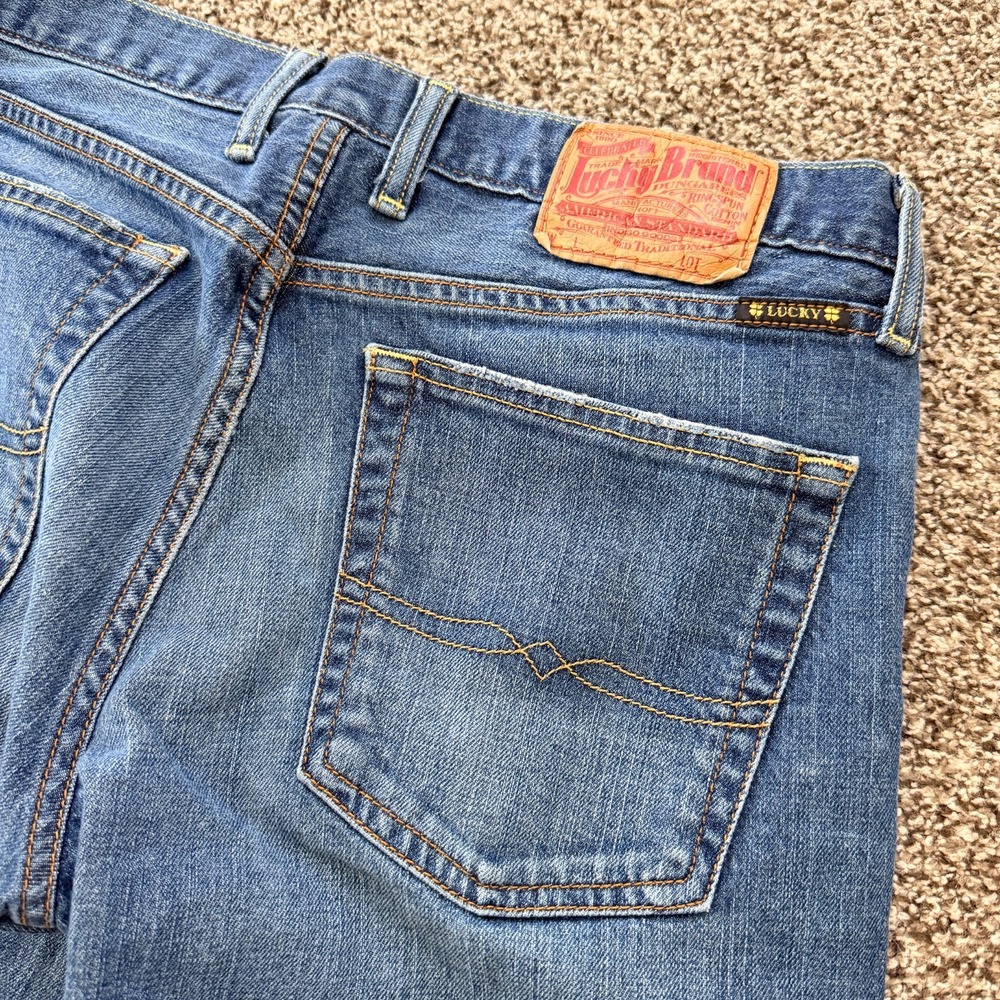 VTG Y2K Lucky Brand Vintage Straight Jeans Men's 32x32 Blue Denim Hipster Wash